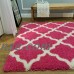 Maxy Home Bella Trellis Pink 3 ft. 3 in x 4 ft. 8 in. Shag Area Rug   